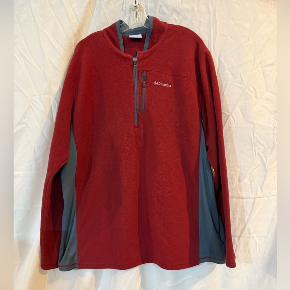 Columbia Red and Gray Half-Zip Pullover
